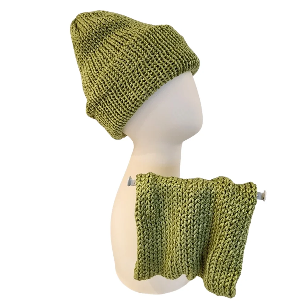 Dog Scarf and Human Hat - Matching Set - Hand Knit Handmade Knitted